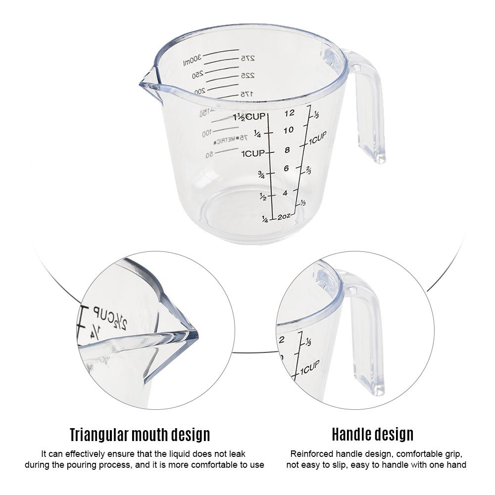Baking Utensil Measuring Cup Set of 3 with Dual Graduated Cup Transparent Clear Scale Three-piece Suit Measuring Device