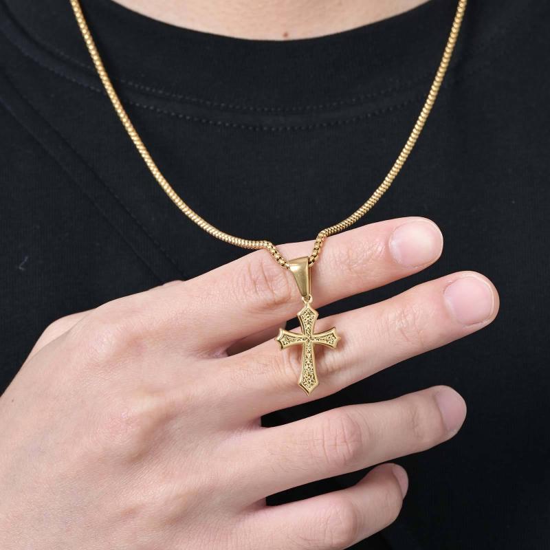 Small Cross Hip-Hop Necklaces For Women Men Retro Personality Pendant Accessories Religion Faith Jewelry Gift
