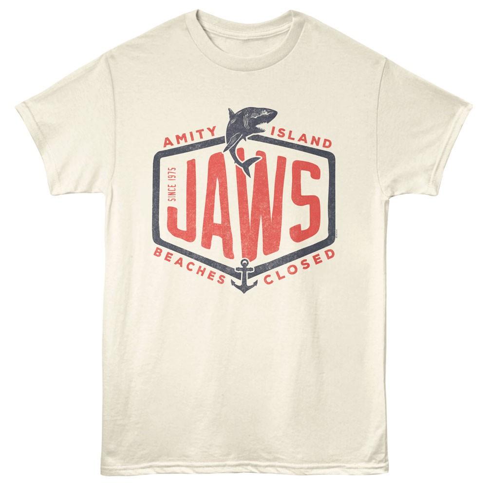 Jaws 70 s Movie Since 1975 Amity Island Beaches Closed Men s T Shirt S