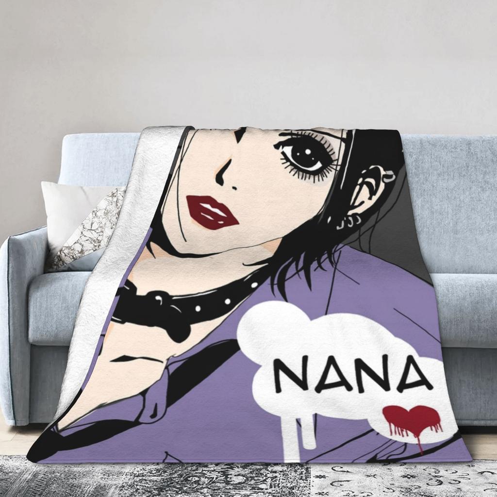 Nana Osaki Anime Knitted Blanket Flannel Japanese Classic Anime Lightweight Thin Throw Blanket for Home Couch Bedspread