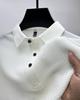 European & American High-End Mesh Ice Silk Men's Polo Shirt - Solid Color, Short-Sleeve, Smooth Fabric