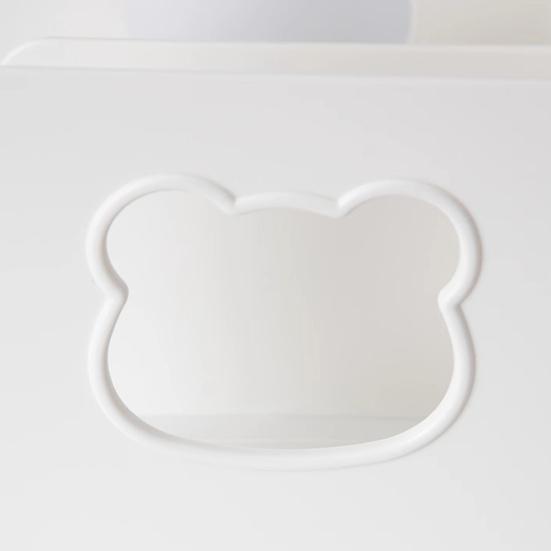 Bear Bookend Organizer with Multi-Tier Shelves Cute Desktop Bookshelf for Office Dorm Room Space-Saving Plastic Storage Rack for Book Files & Supplies