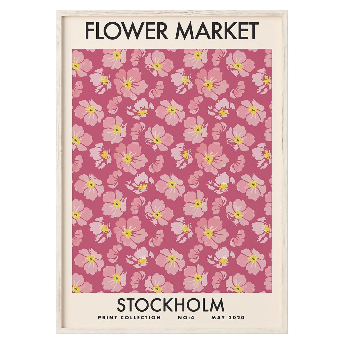 

Minimalist Flower Poster Abstract Flower Market Canvas Painting Print Nordic Style Wall Art Picture for Living Room Home Decora 21x30cm No Framed