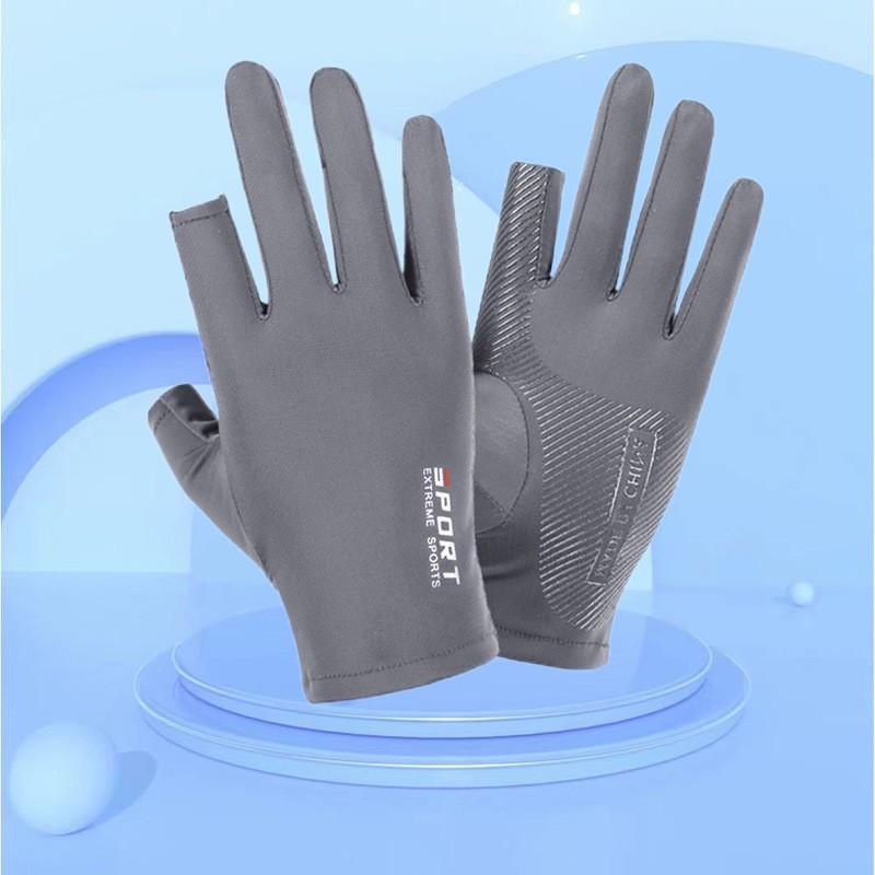 Ice Silk Cycling Gloves Mountain Biking Running Hiking Climbing Outdoor Sports Touchscreen Compatible Lightweight Breathable Anti-Slip