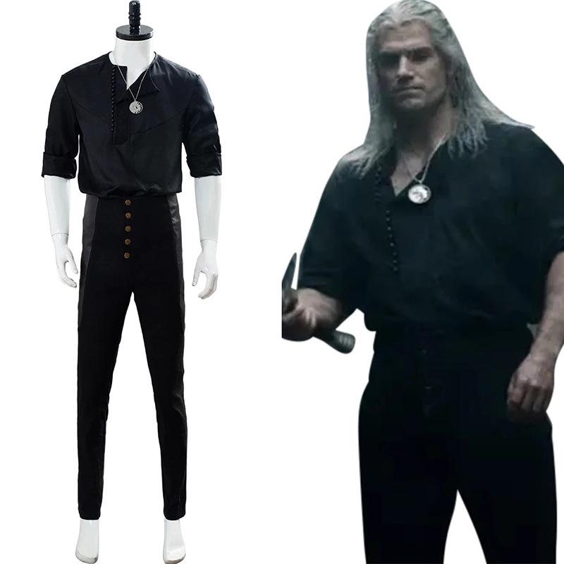 Witcher Geralt Demon Hunter Men s Cosplay Costume for Halloween L
