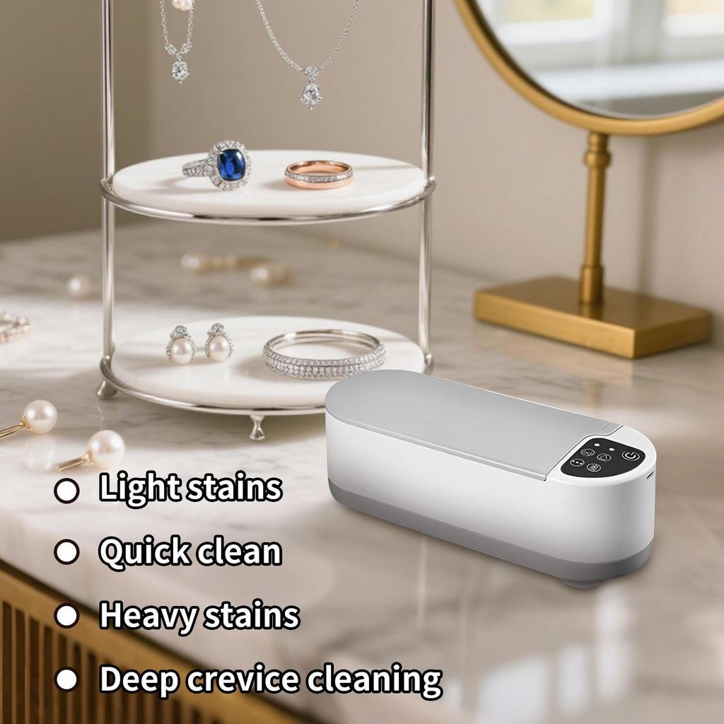 Jewelry Cleaner Portable Glasses Jewelry Cleaner Machine 2 Modes Rechargeable Cleaning Supplies for Eyeglasses Denture Retainer
