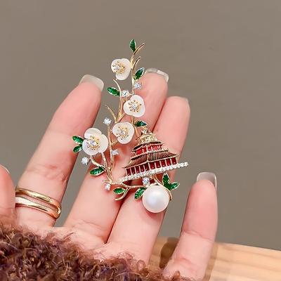 Plum Blossom Loft Verbotene Stadt Brosche Design Gefühl Antike Elegante Atmosphäre Brosche Pin Cheongsam Hanfu Zubehör