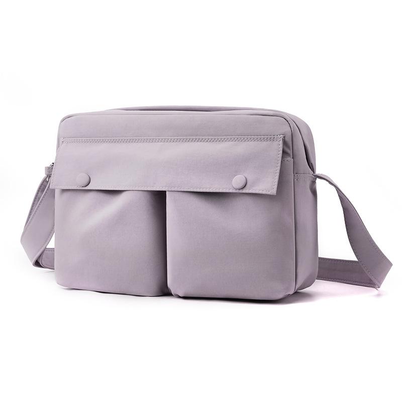 New Waterproof Nylon Cloth Niche Simple Multi-Compartment Printable Logo Bag Women'S Versatile Shoulder Messenger Bag