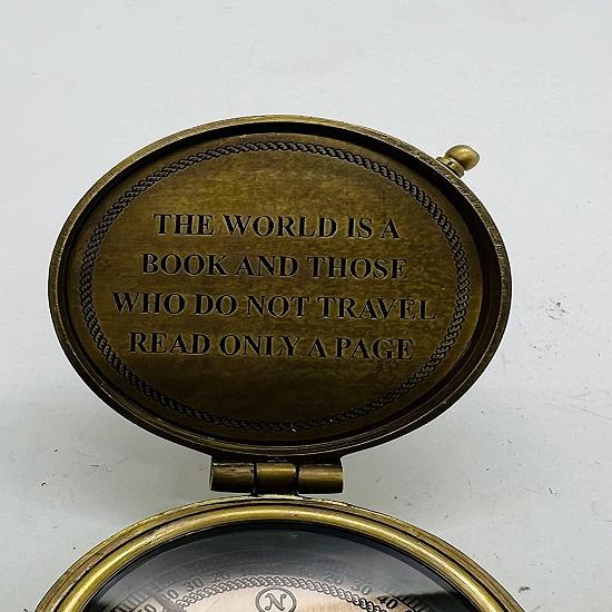 Wander Who  Are Lost Brass Gift, Engraved Compass, Graduation Day, Baptism, Communion, Confirmation Day