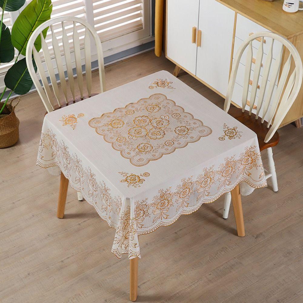 Oil-proof Waterproof Square Tablecloth Anti-Scald Oil Resistant Printed Table Cover Washable Anti Slip Table Mat Household