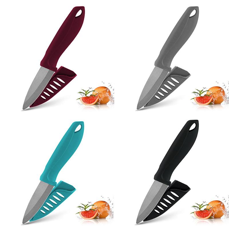 Ceramic Knife 3 4 5 6 Inch Sharp Kitchen Chef Knives Utility Slicer Paring Serrated Bread Meat Cleaver with Sheaths Black Blade