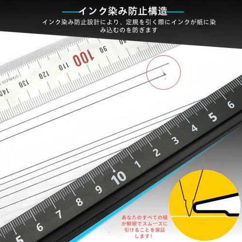 REENEW Drafting Straight Edge, Aluminum, Multi-Function Ruler, Aluminum Alloy Protective Ruler, Stainless Steel Ruler, Cutting Ruler, Steel Straight E
