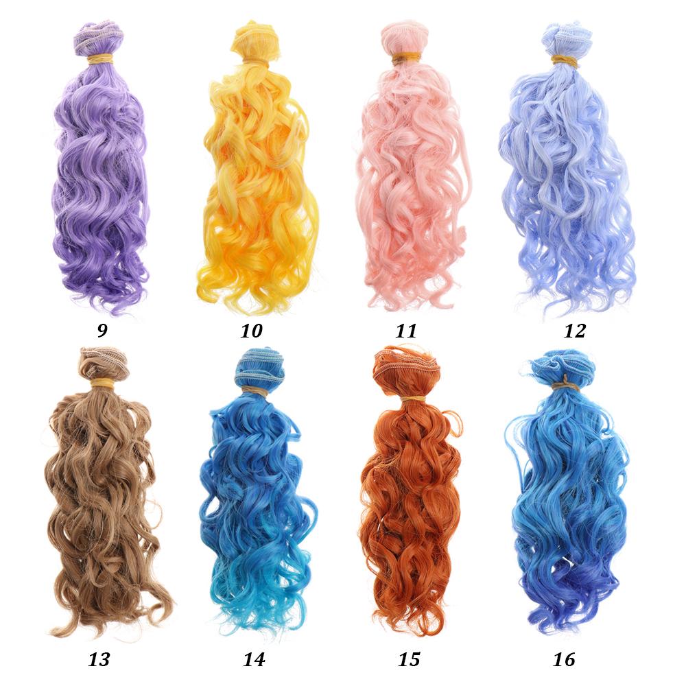 15*100cm Doll Hair High-Temperature Curly Wigs 1/6 1/4 1/3 Doll Mini Tresses Fashion Screw Periwig DIY Toy Toupee Accessories