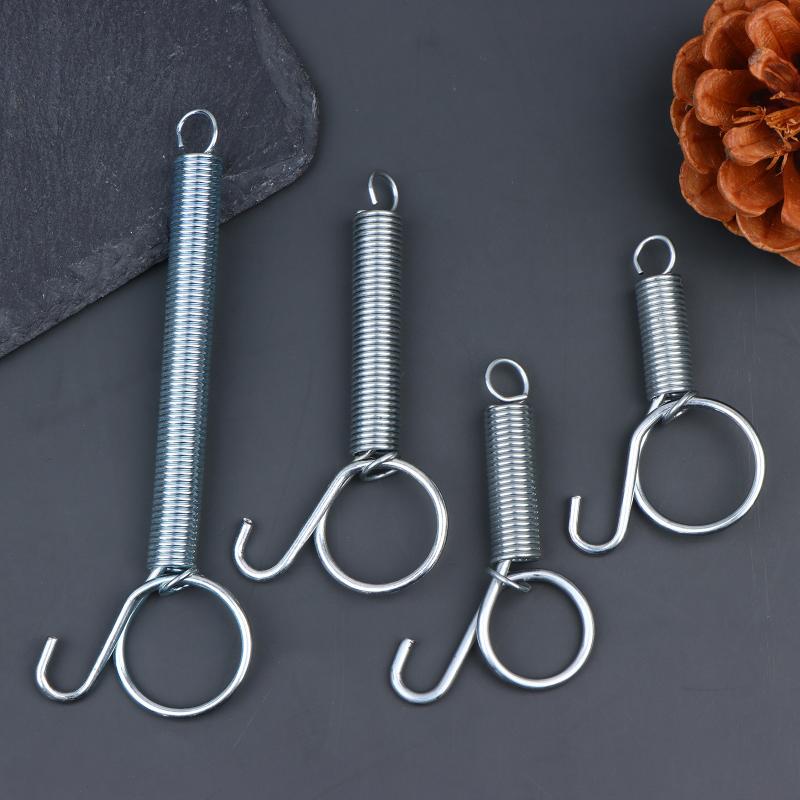 Bird Cage Door Spring Hooks 5Pcs 6cm 7cm 8.5cm 11.5cm Metal Snap Hook Strong Tension Springs for Secure Locking