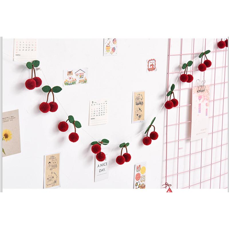 Bayberry Felt Ball Handmade Garland String Hanging Ornaments Hair Ball Wall Hanging Pendant Kids Room Decoration
