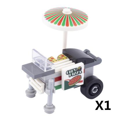 City Building Block Accessories Dining Car Movie Beverage Game Ice Cream Pizza Popcorn Food DIY Brick Children Toy Gift J036