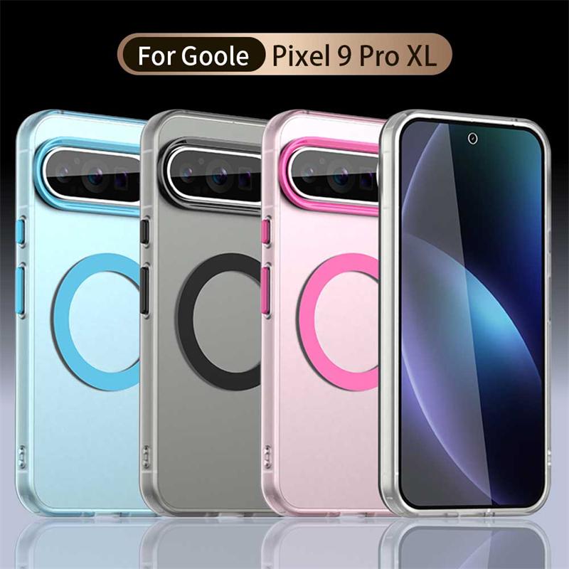 Wireless Charging Case Google Pixel 9 Pro XL Case Magnetic Luxury Frosted Silicone Pixel 9 Pro XL Protector Cover Pixel 9 Pro XL