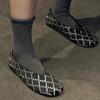 Niche Design Rhinestone Round Head Satin Ballet Shoes Women's Spring New Shallow Mouth Fashion Full Diamond Single Shoes