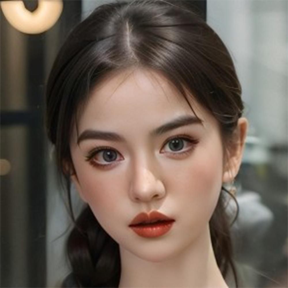 Head with Realistic Oral Function 100% Silicone Compatible with 130-180cm Sex Dolls M16 Thread Interface Wig & Implant Hair Options 3kg