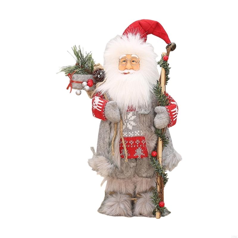 12Inch Santa Clause Figurine Ornament Christmas Decoration for Indoor Outside J0MC