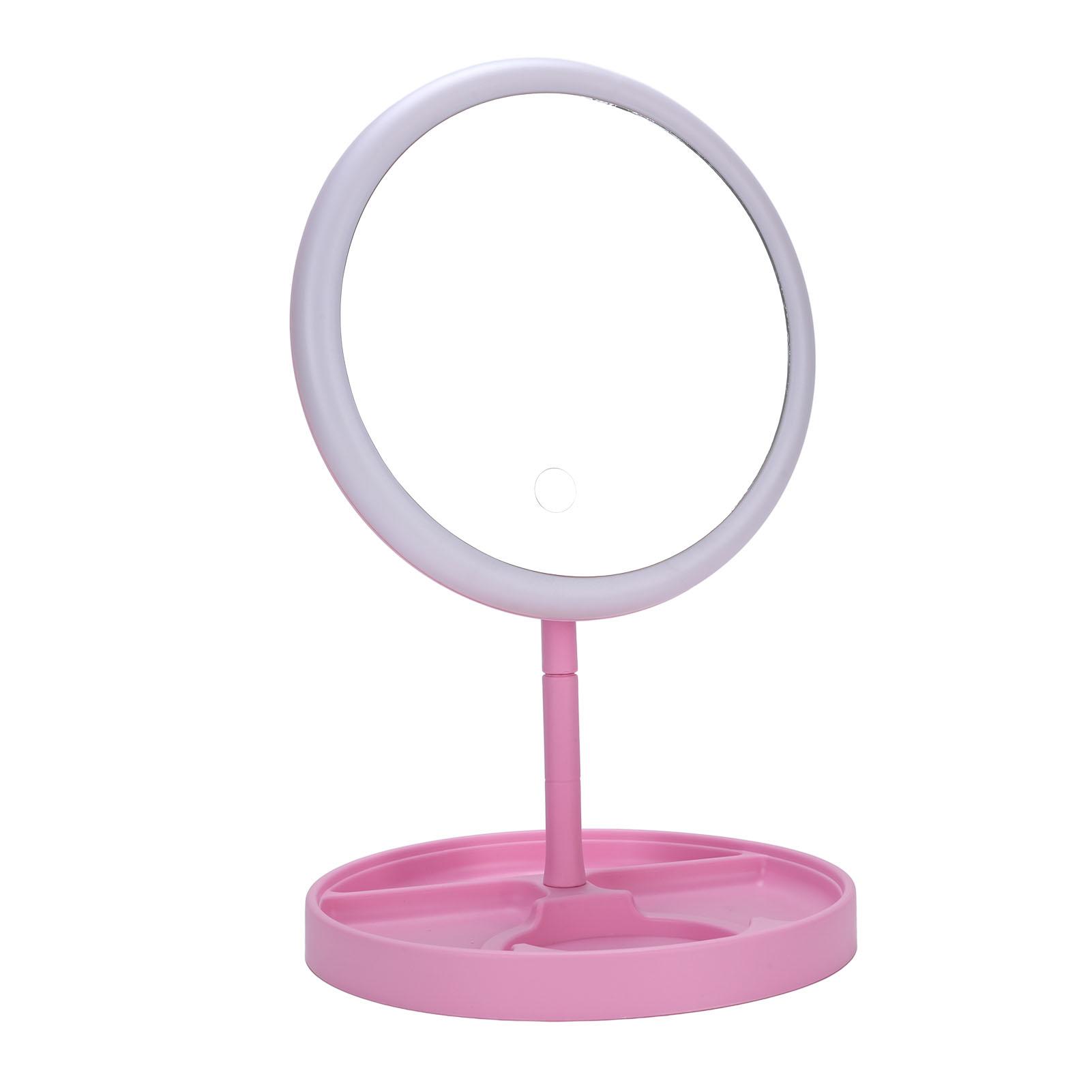 

Зеркало для макияжа с подсветкой, плавная регулировка яркости, 3 цвета, подсветка, зеркало для макияжа, 1200 мАч, USB