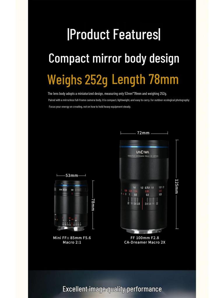 Laowa 85mm F5.6 2x Macro Lens for Full-Frame Mirrorless (RF/Z/M/E Mount)