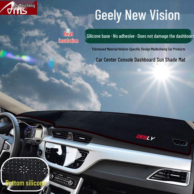 Geely Car Dashboard Sunshade Pad for Boyue, New Vision, Emgrand GS, GL, X6 Console Cover