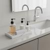 High Grade Marble Patterned Bathroom Counter Tray Resin Rectangular Soap Dispenser Tray Hotel Sink Storage Tray