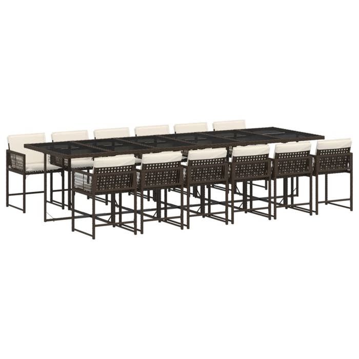 VidaXL Salon de Jardin avec Coussins 10 pcs, Canapés de Patio, Ensemble de Meubles, Mobilier de Terrasse Extérieur, Beige 3260196