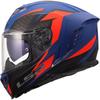 LS2 FF818 Dual Visor Full Face Motorcycle Helmet with Anti-Fog and Large Spoiler for Men & Women, All-Season, Racing Design.