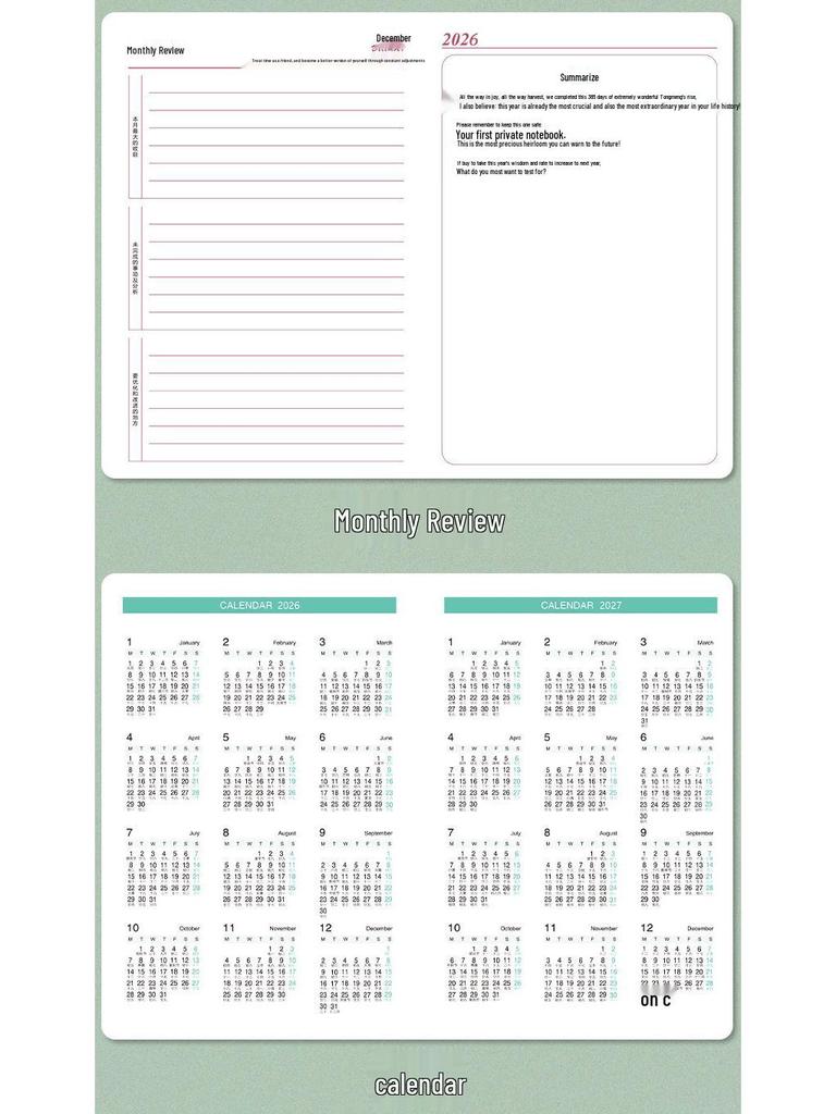 2026 Daily Planner: One Page Per Day Student Notebook