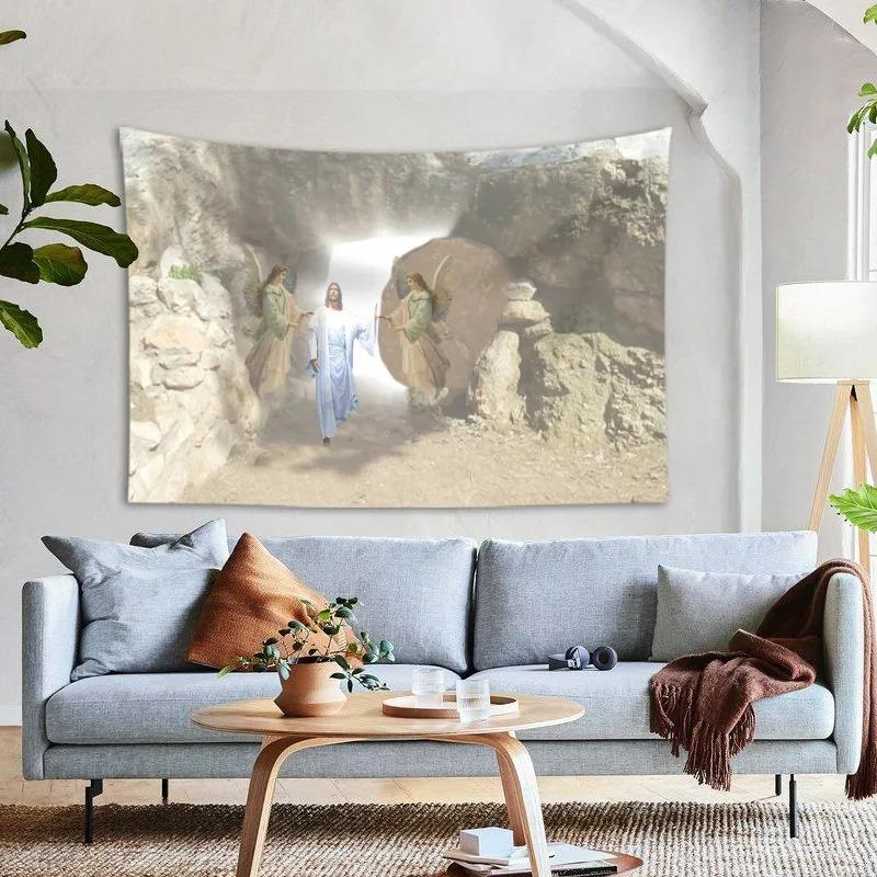 Resurrection Cross Pattern Decoration Bedroom Living Room Tapestry Home Wall Decoration Tapestry