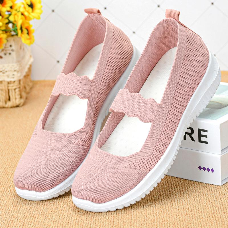 Women's Shoes New Style Mother Shoes Breathable Flying Knit Casual Women's Shoes Breathable Comfortable Shoes for Women