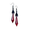 Charm Gothic Black Vampire Bat Red Teardrop-shaped Glass Crystal Pendant Dangle Earrings for Women Halloween Jewelry Accessories