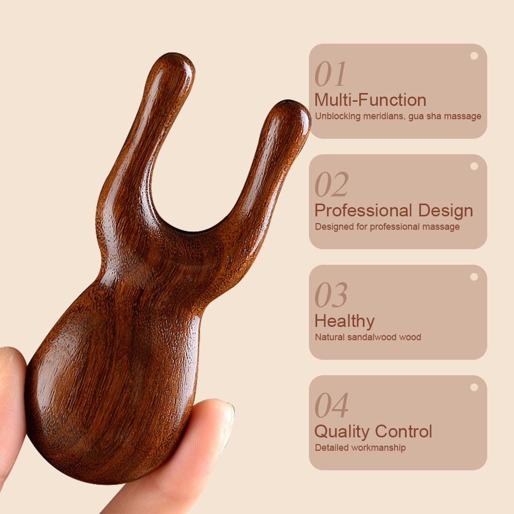 Multifunctional Massage Comb Eye Facial Disc Comb Five Teeth Scalp Massage Comb Sandalwood Meridian Comb