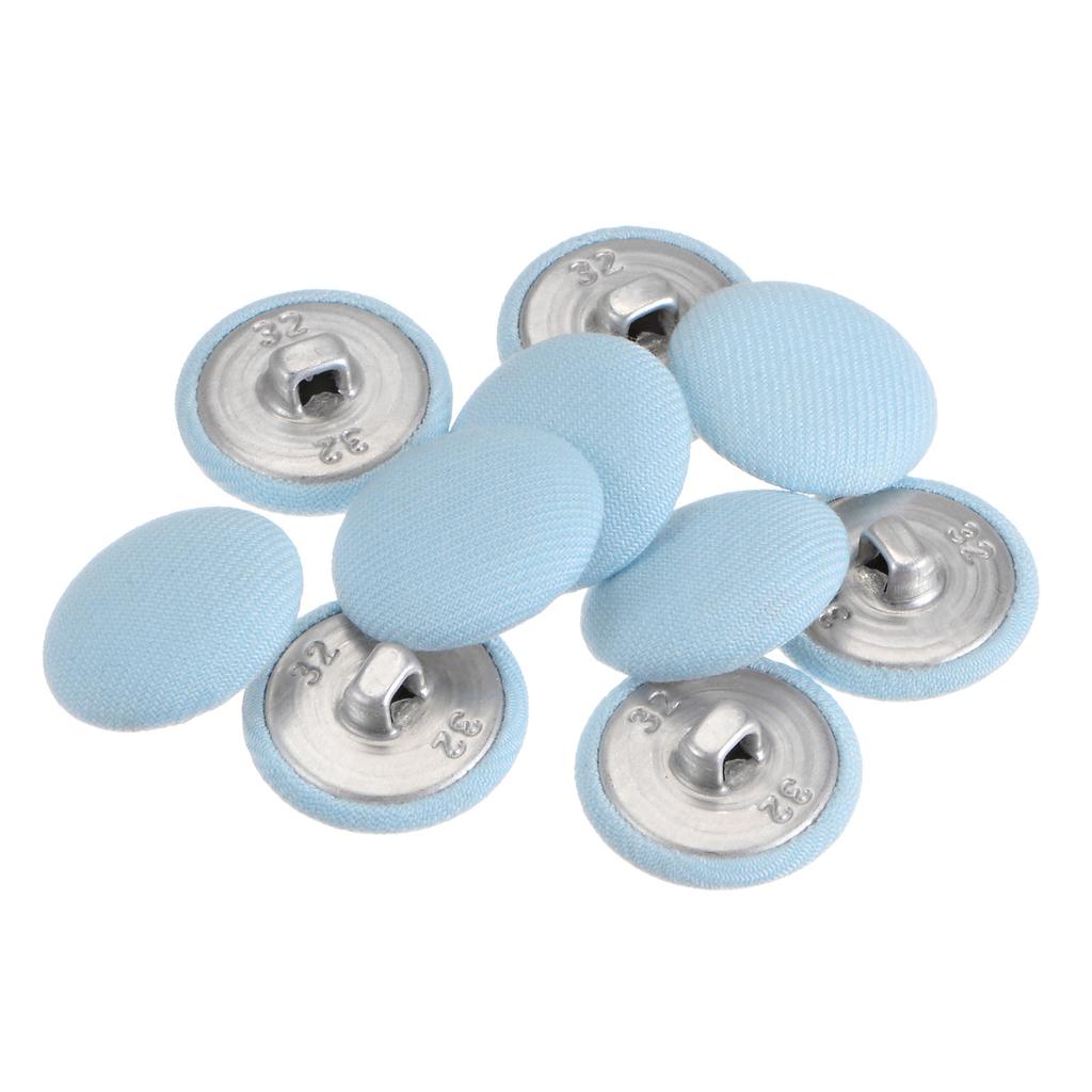 10pcs 20mm Fabric Cloth Covered Button Metal Shank Round Sewing Buttons for Diy Sewing Suits Dress Shirt Coat Clothing Decor