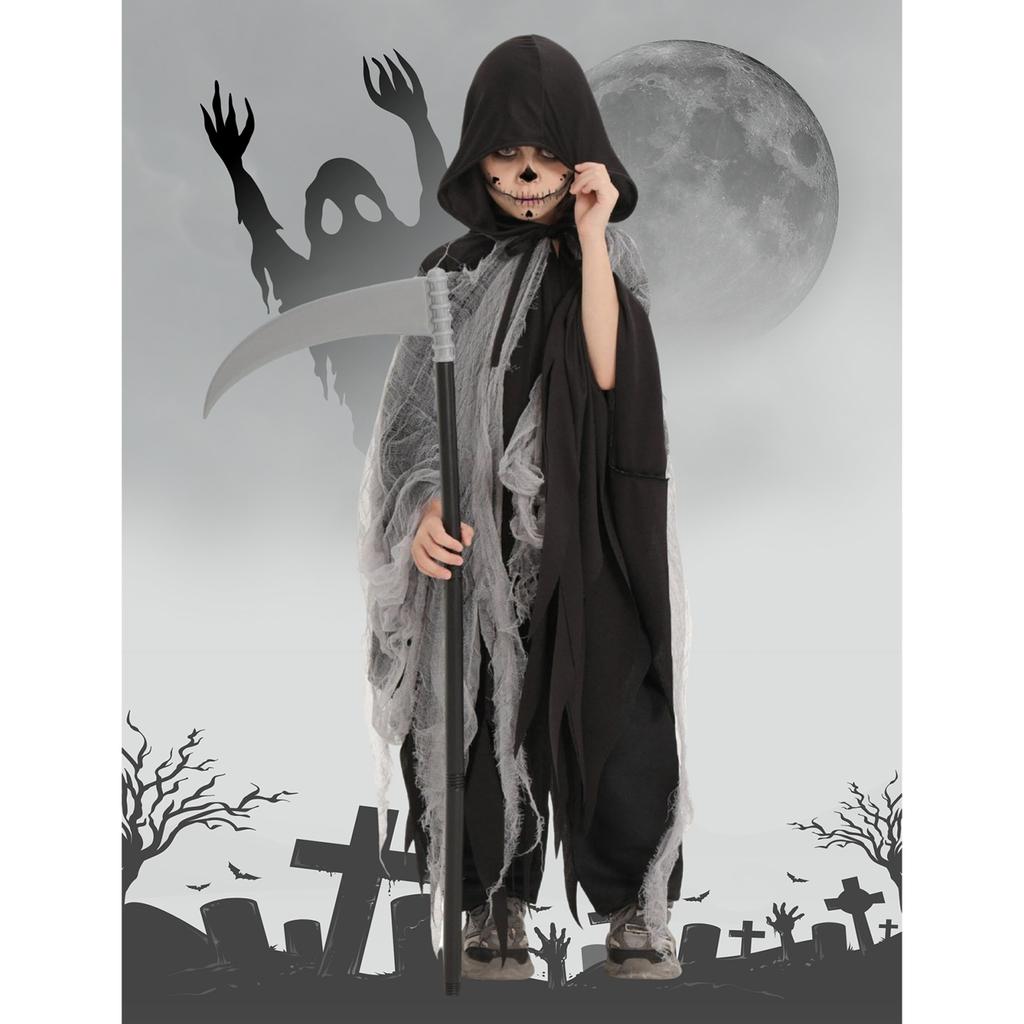 Halloween Makeup Ball Children's Horror Mist Cosplay Stage Performance Costume Children's Performance Costume (excluding Sickle)