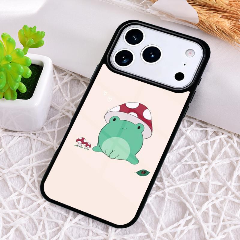 

Kawaii Frog Mushroom Phone Case for iPhone 17 Air 16 15 11 12 14 13 Pro Max Shockproof Cover iPhone17 Pro Max