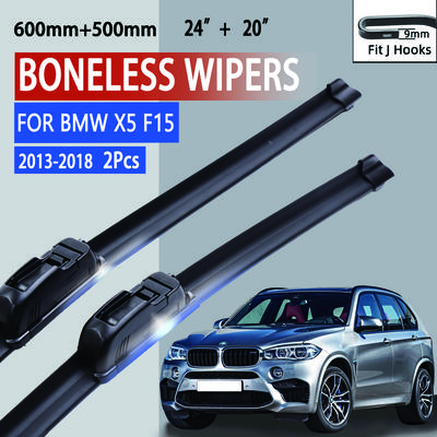 עבור BMW X5 F15 2013-2018 מגבי שמש לרכב סוג U גומי רך מגבים לרכב ללא מסגרת ללא תושבת 24"+20"