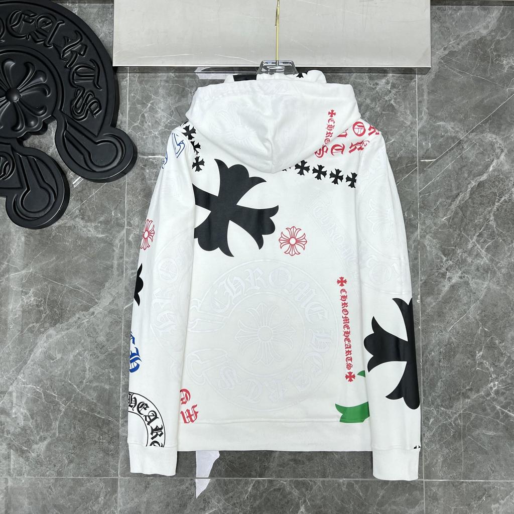 8616 CHROME HEARTS 2025 New Spring and Autumn Plus-size Thin Style Classic Style Logo Hooded Sweatshirt for Couples