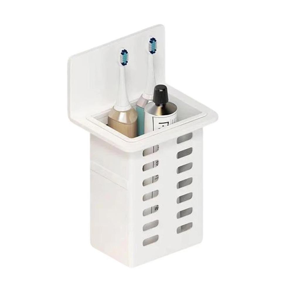 Plastic Toothbrush Storage Rack No Drill Chopsticks Cage Practical Wall Mounted Storage Box  Dorm
