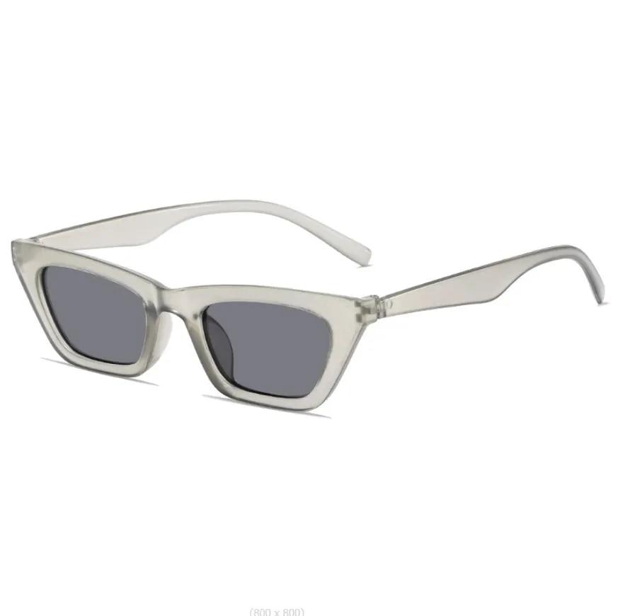 Retro Cat Eye Solbriller UV400 Shades Vintage Små Trekant Solbriller Hip Hop Briller Kvinner Kvinnelige Trendy Briller