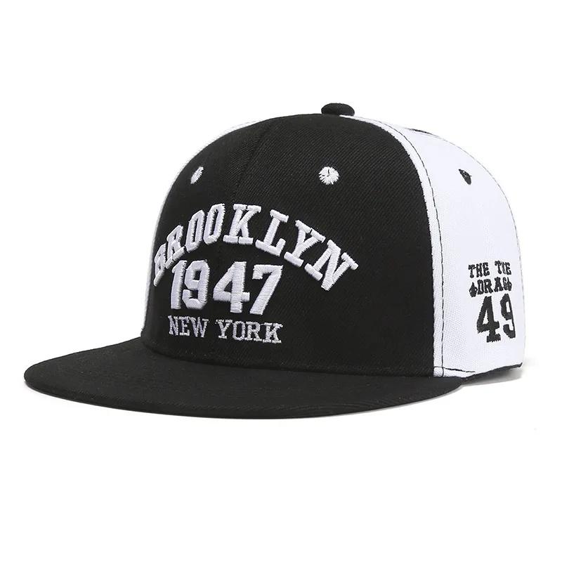 Gorra Snapback Bordada 1947 Brooklyn Gorra de Béisbol de Alta Calidad para Hombre Patrón Versátil Casual Ajustable Gorra Deportiva Hip Hop