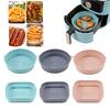 Air Fryer Liners Silicone Cooking Mat Non-Stick Reusable Food Grade Heat Resistant Foldable Basket Mat Easy To Clean Universal Kitchen Accessory