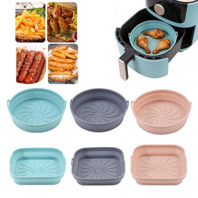 Rivestimenti per friggitrice ad aria Tappetino da cucina in silicone Antiaderente Riutilizzabile per alimenti Resistente al calore Pieghevole Cestello