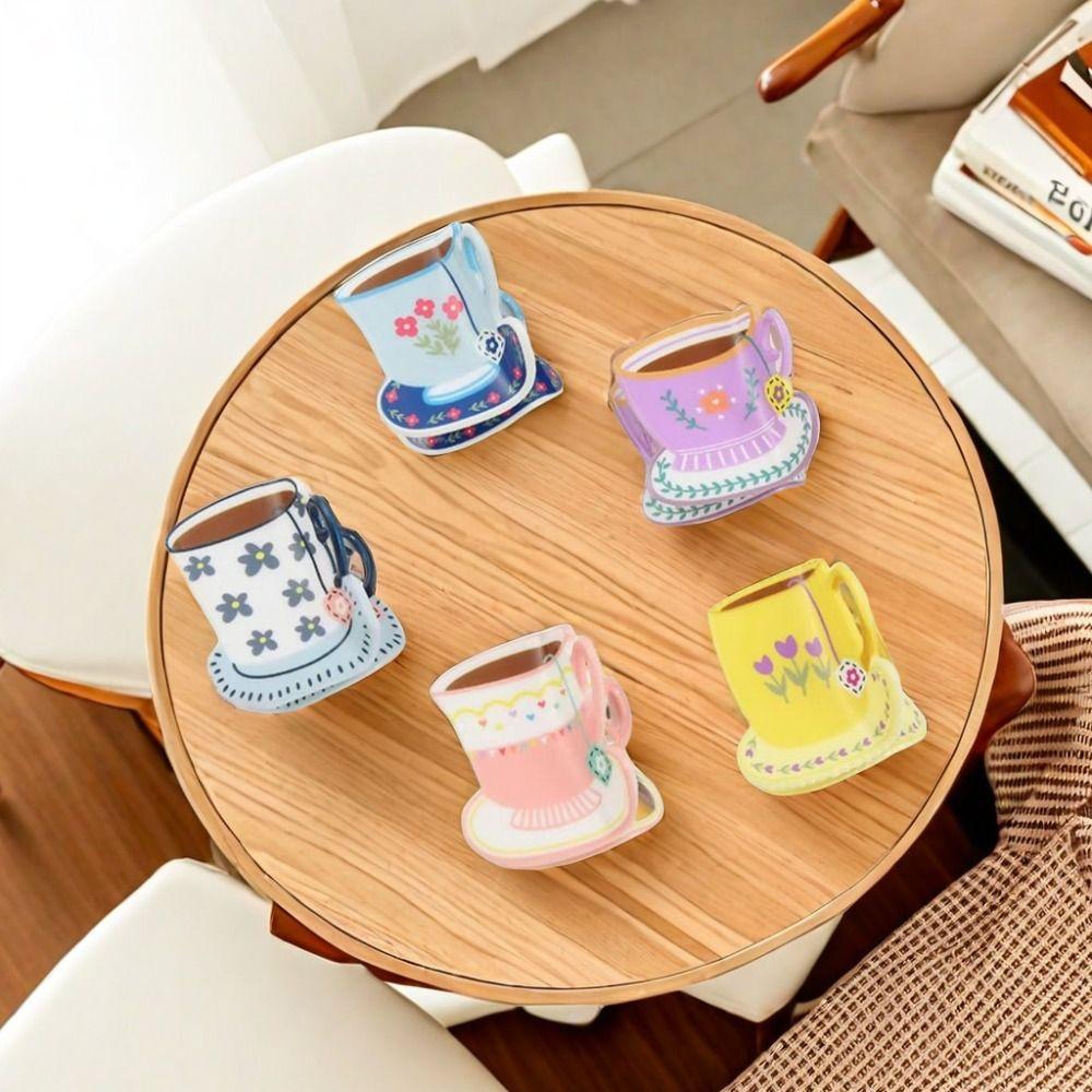 Cute Coffee Cup Hair Clip Flower Small Hair Claw Personalized Acetate Hair Claw  Daily