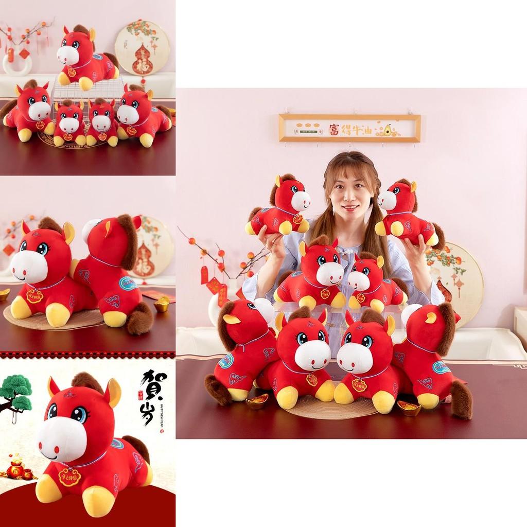 Traditional Horse Plush Toy With Pp Cotton Fill For Chinese New Year Celebration Gift
