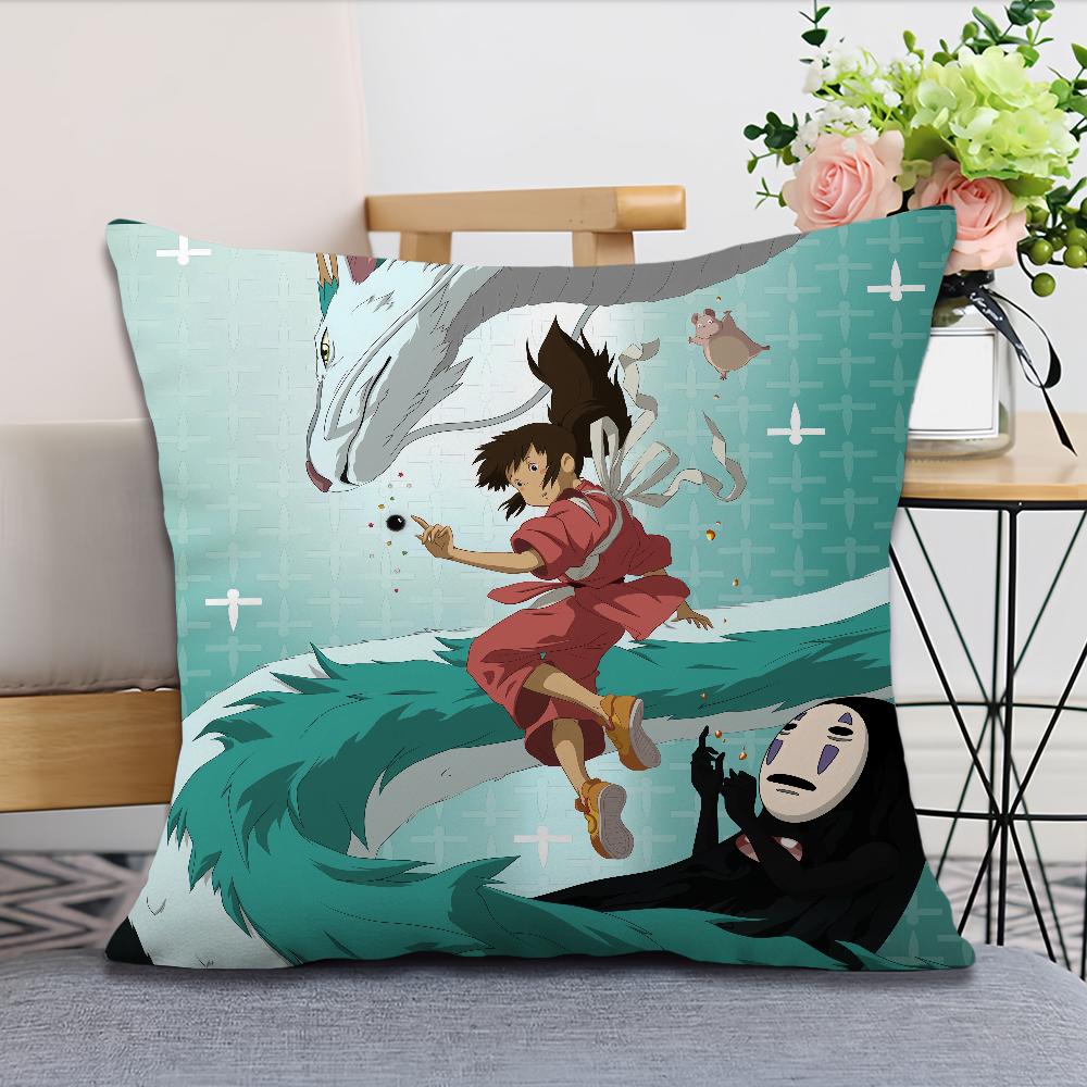 A-Away S-Spirited cushion cover anime film soft Comfortable Pillow Case for Sofa Living Room Home office Decor Protective Covers
