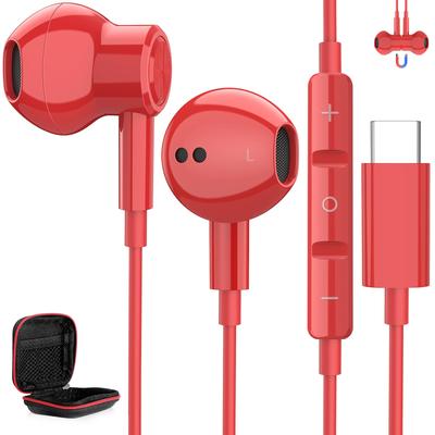 Słuchawki typu C przewodowe z mikrofonem, układem DAC, jakość dźwięku HiFi, słuchawki USB typu C, magnetyczne, kompatybilne z iPhone15 Pro, Air4, 10, S23, Pixel 8a