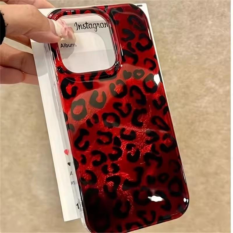 

Для iPhone 16 15 14 13 12 11 Pro Max Чехол Спиральный принт IND Винтажный бордовый Леопардовый принт Чехол Для iPhone 16e iPhone 16 Pro Max